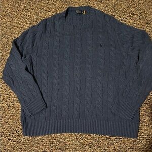 Ralph Lauren Charcoal Cable Knit Sweater